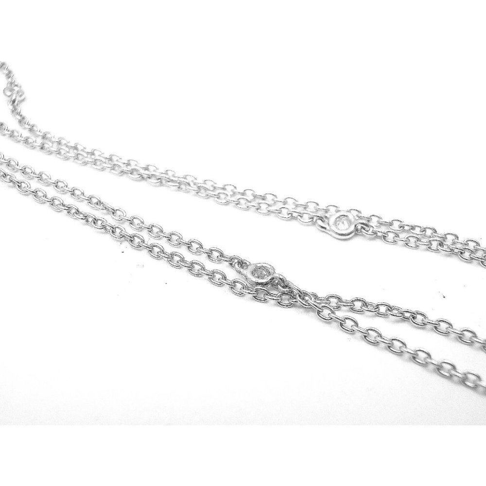 Authentic Damiani 18k White Gold Diamond Drop Cluster Pendant Necklace - Picture 10 of 12